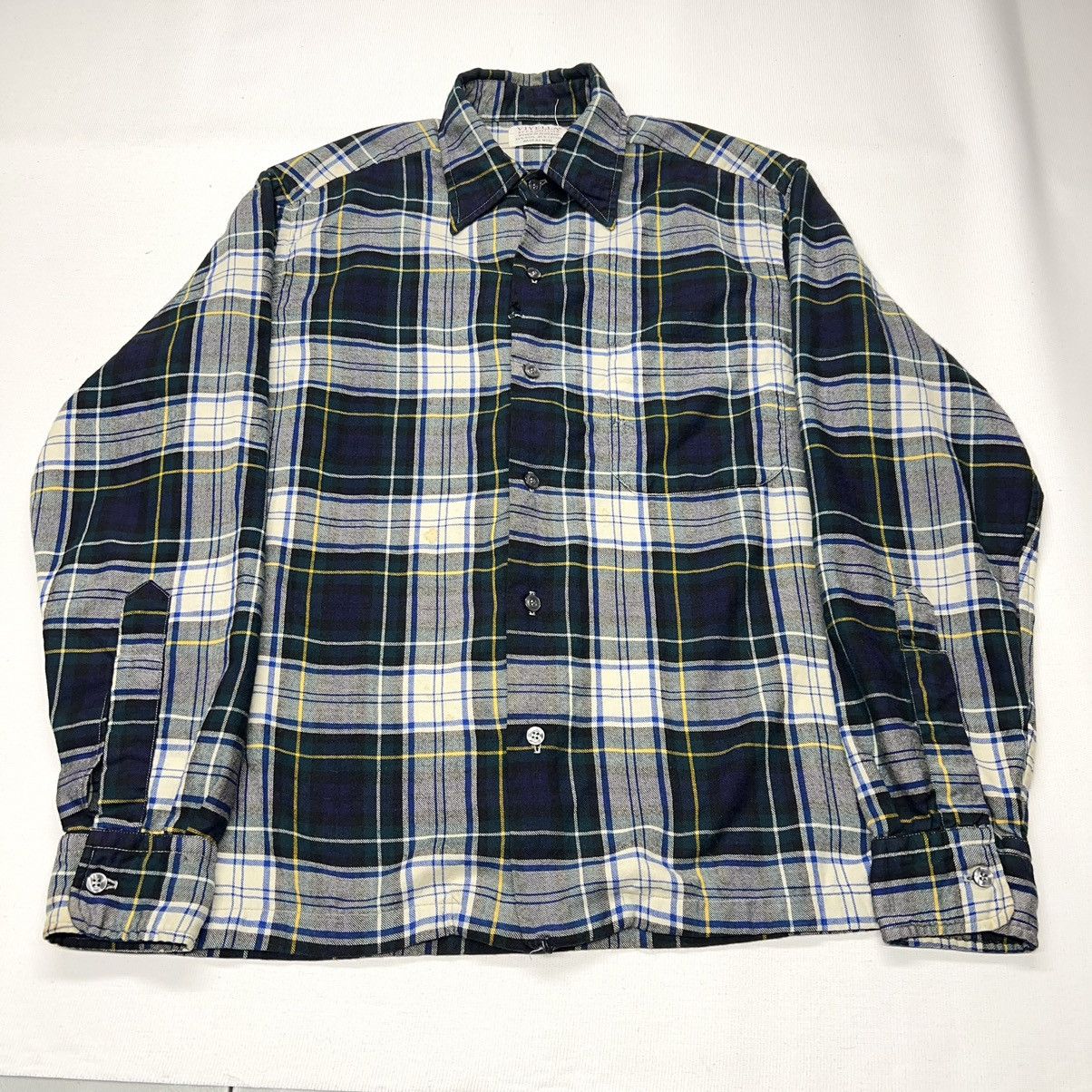 Vintage × Viyella VTG Viyella Flannel Shirt Blue Plaid Button Up Wool Scotland Size US M / EU 48-50 / 2 - 1 Thumbnail