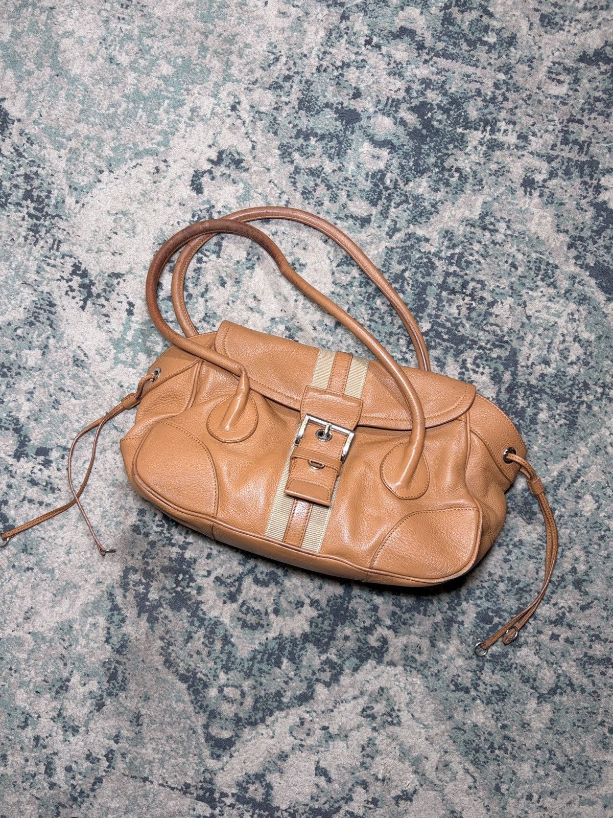 Prada Prada FW 1998 Khaki Patent Leather Asymetrical Bag | Grailed