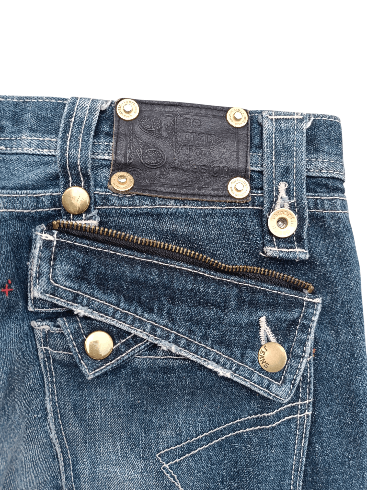 If Six Was Nine SEMANTIC DESIGN Japan Skinny Whiskers Faded Denim Size US 30 / EU 46 - 16 Thumbnail