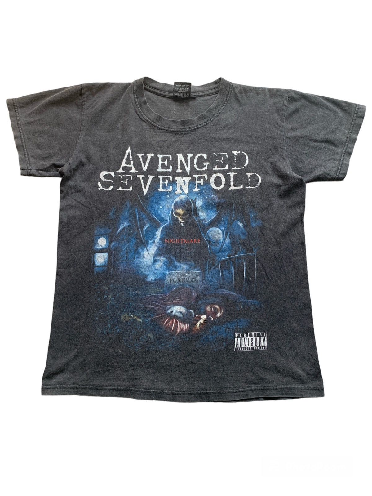 image of Band Tees x Rock T Shirt Vintage Sunfaded Avenged Sevenfold Nightmare Album T-Shirt in Black (Size 