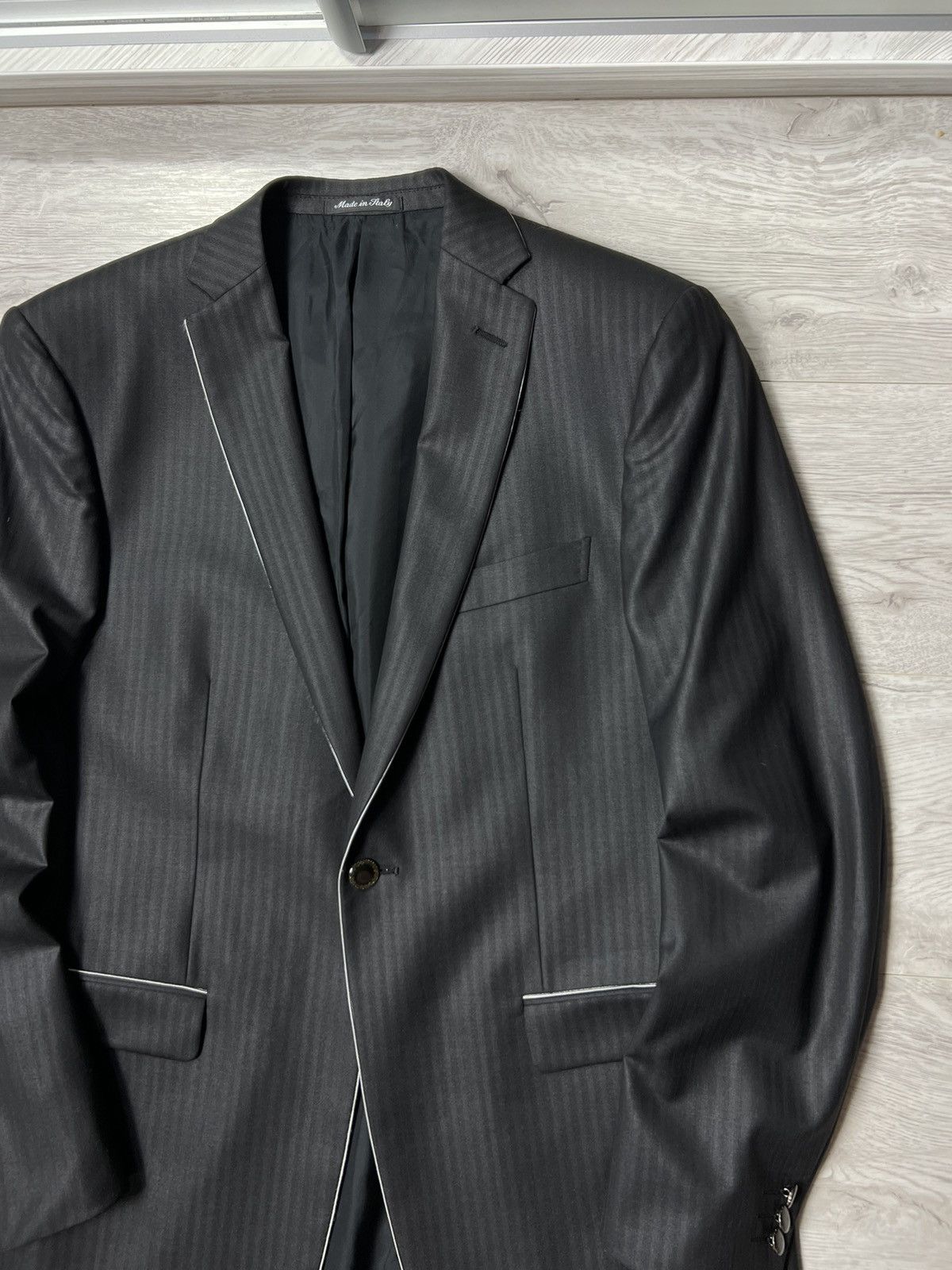 Pal Zileri 2 Pieces PAL ZILERI CERIMONIA Striped Suit One Button Sz 50R Size 40R - 6 Thumbnail