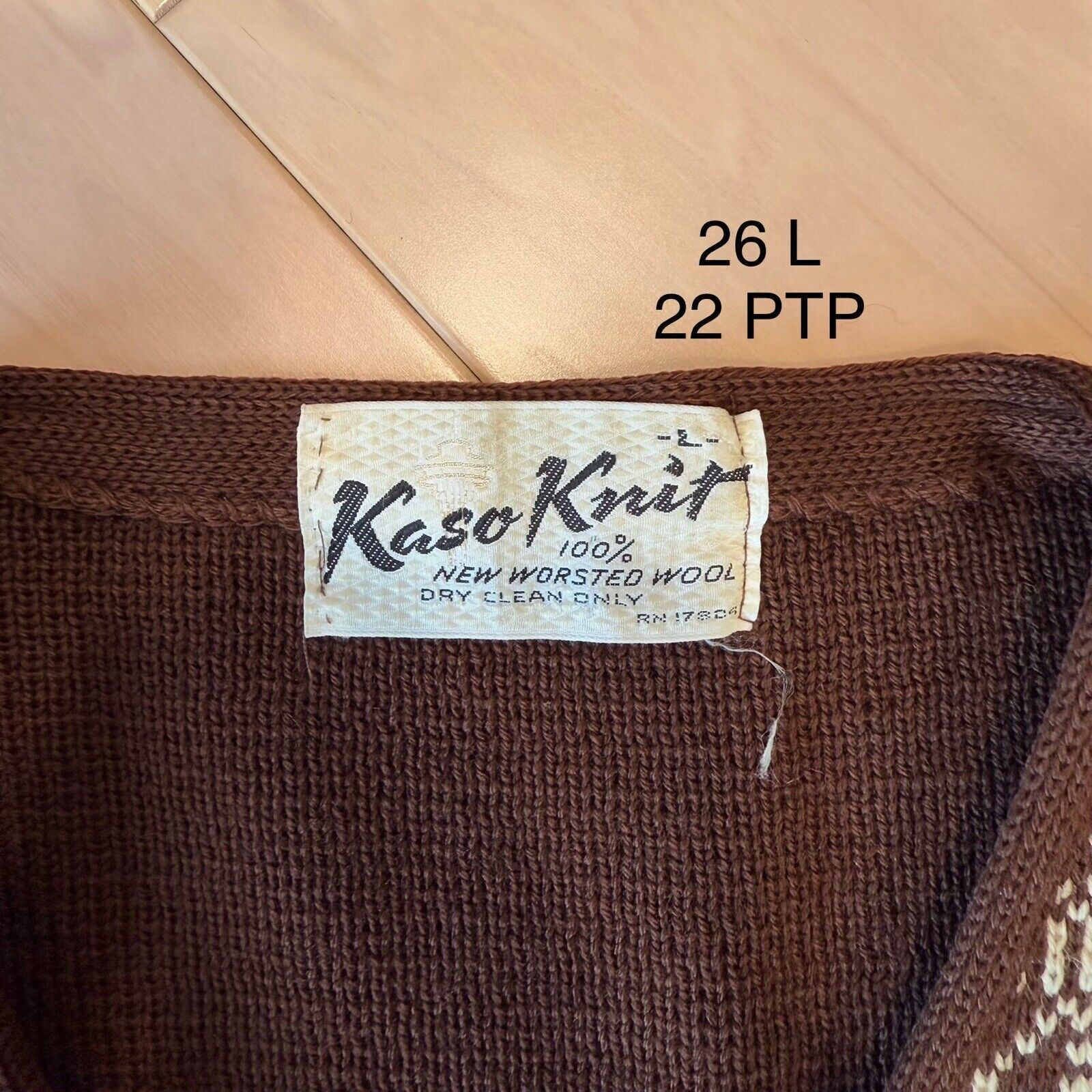 Vintage Vintage Kaso Knit Cardigan Women's L Brown Argyle Worsted Size L / US 10 / IT 46 - 7 Thumbnail
