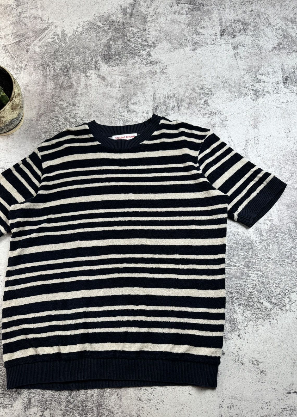 Orlebar Brown Orlebar Brown Striped Solun Classic Medium Mens Cotton Mohair Jersey T Shirt Tee Size US M / EU 48-50 / 2 - 4 Thumbnail