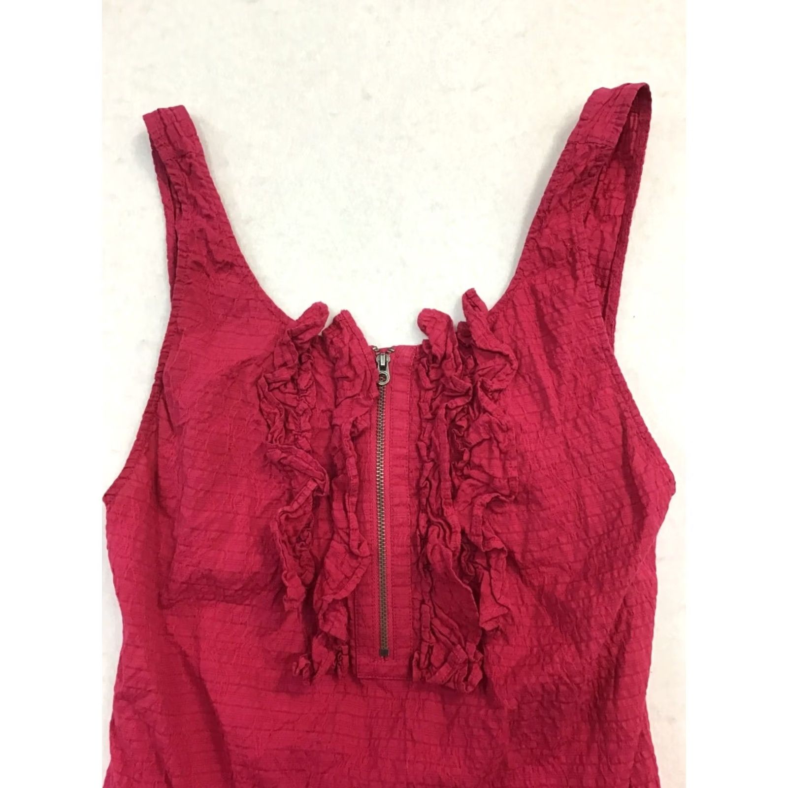 Juicy Couture VINTAGE Juicy Couture Tank Women’s 0 Hot Pink Cotton & Silk Ruffle Front Zipper Size XS / US 0-2 / IT 36-38 - 3 Thumbnail