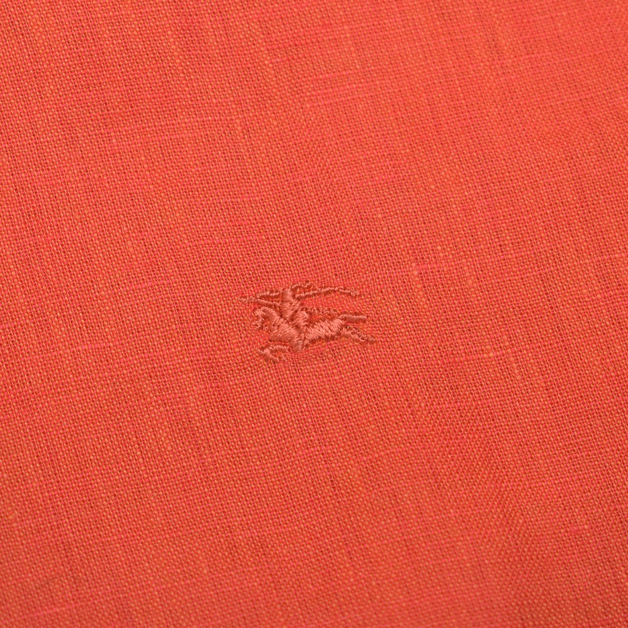 Burberry BURBERRY LINEN RED/ORANGE BUTTON UP SHIRT L Size US L / EU 52-54 / 3 - 4 Thumbnail