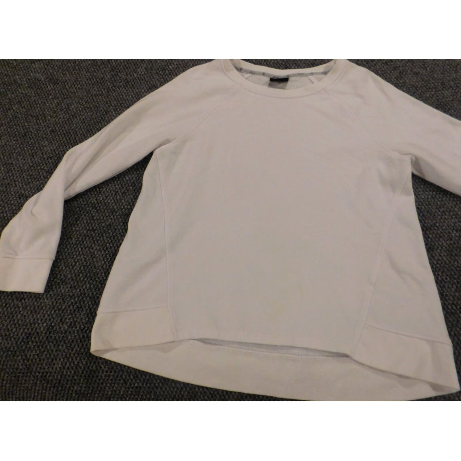 Vintage Zelos Womens Sweatshirt L White Crew Neck Pullover Zip Logo Stretch Regular Knit Activewear - Mens/ Womens Size L / US 10 / IT 46 - 3 Thumbnail