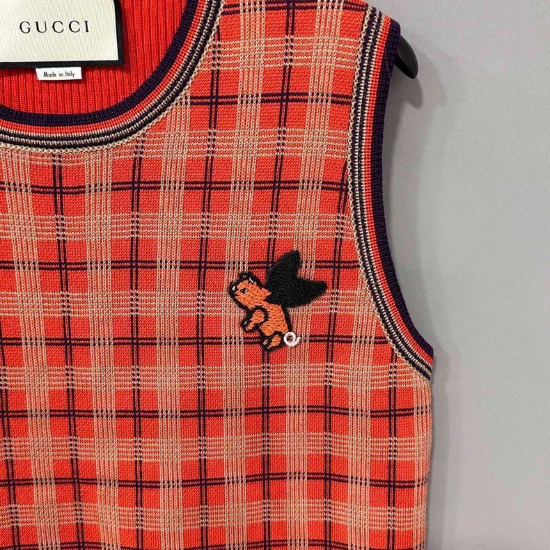 Gucci Gucci Flying pig embroidery plaid vest Size L / US 10 / IT 46 - 3 Thumbnail