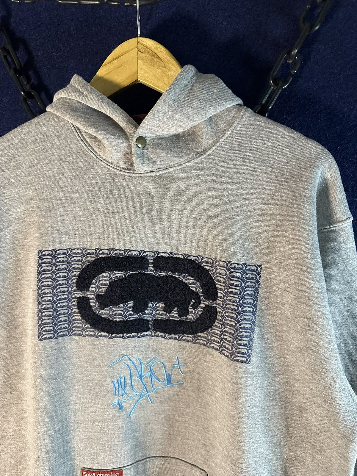 Ecko Unltd. Y2K button up Hoodie Ecko Unltd Chenille Embroidery Logo Size US L / EU 52-54 / 3 - 2 Thumbnail