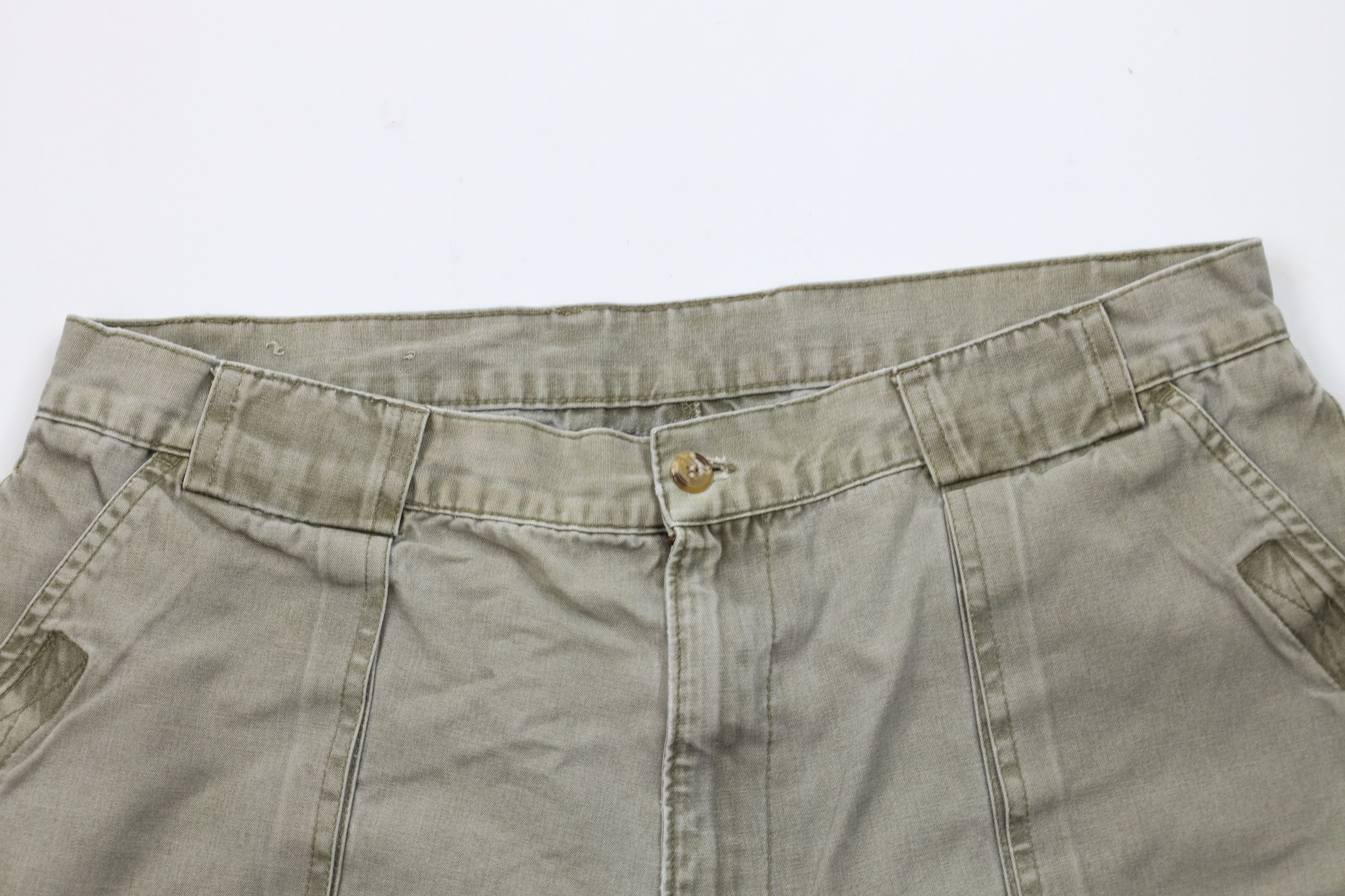 Vintage Vintage 90s Streetwear Pocket Above Knee Shorts Green Cotton Size US 36 / EU 52 - 2 Thumbnail