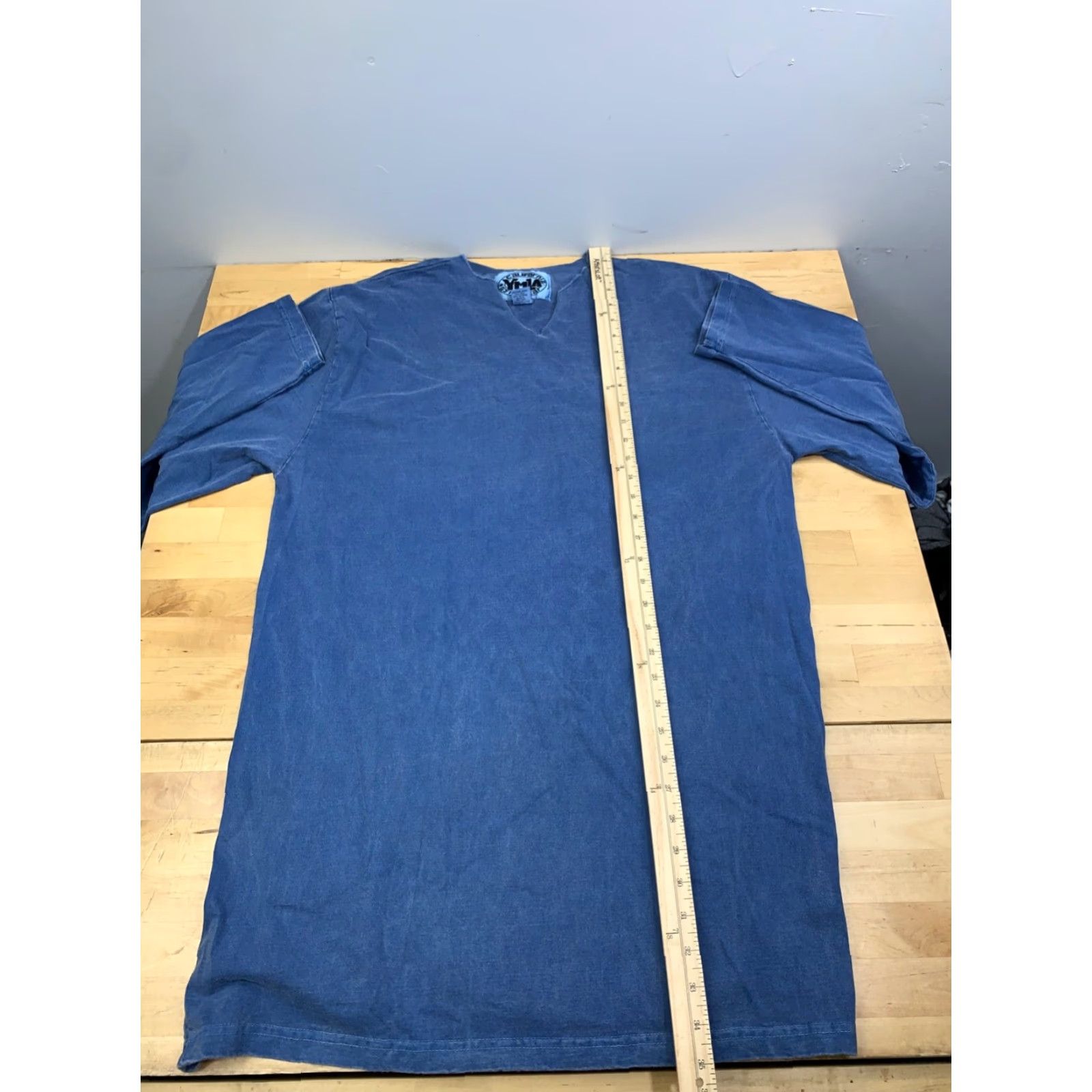 Vintage VINTAGE YMLA California Gym Gear Long Sleeve Shirt Adult XL Blue 1990s Mens Cotton T-Shirt Size US XL / EU 56 / 4 - 3 Thumbnail