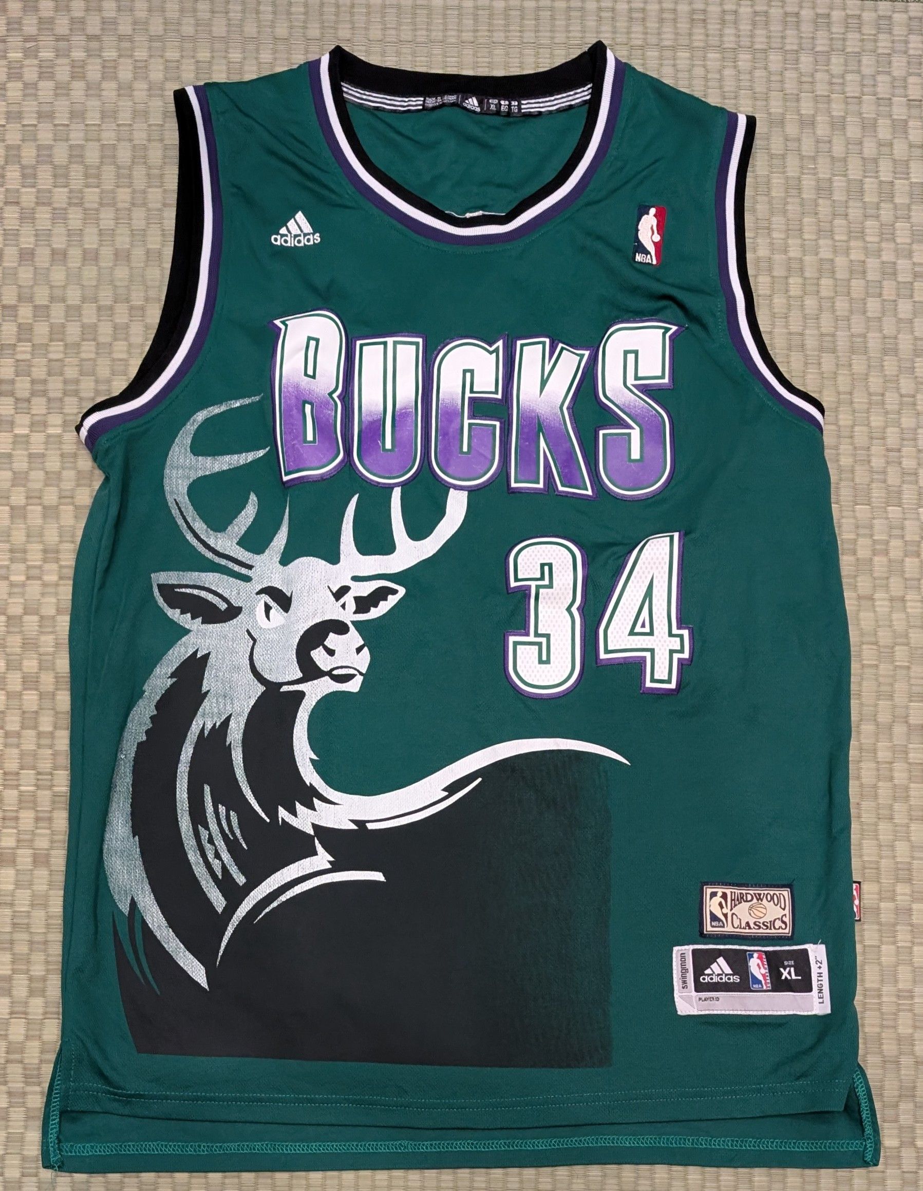 Adidas Adidas Hardwood Classics Bucks Ray Allen #34 Swingman Jersey Size US XL / EU 56 / 4 - 1 Thumbnail