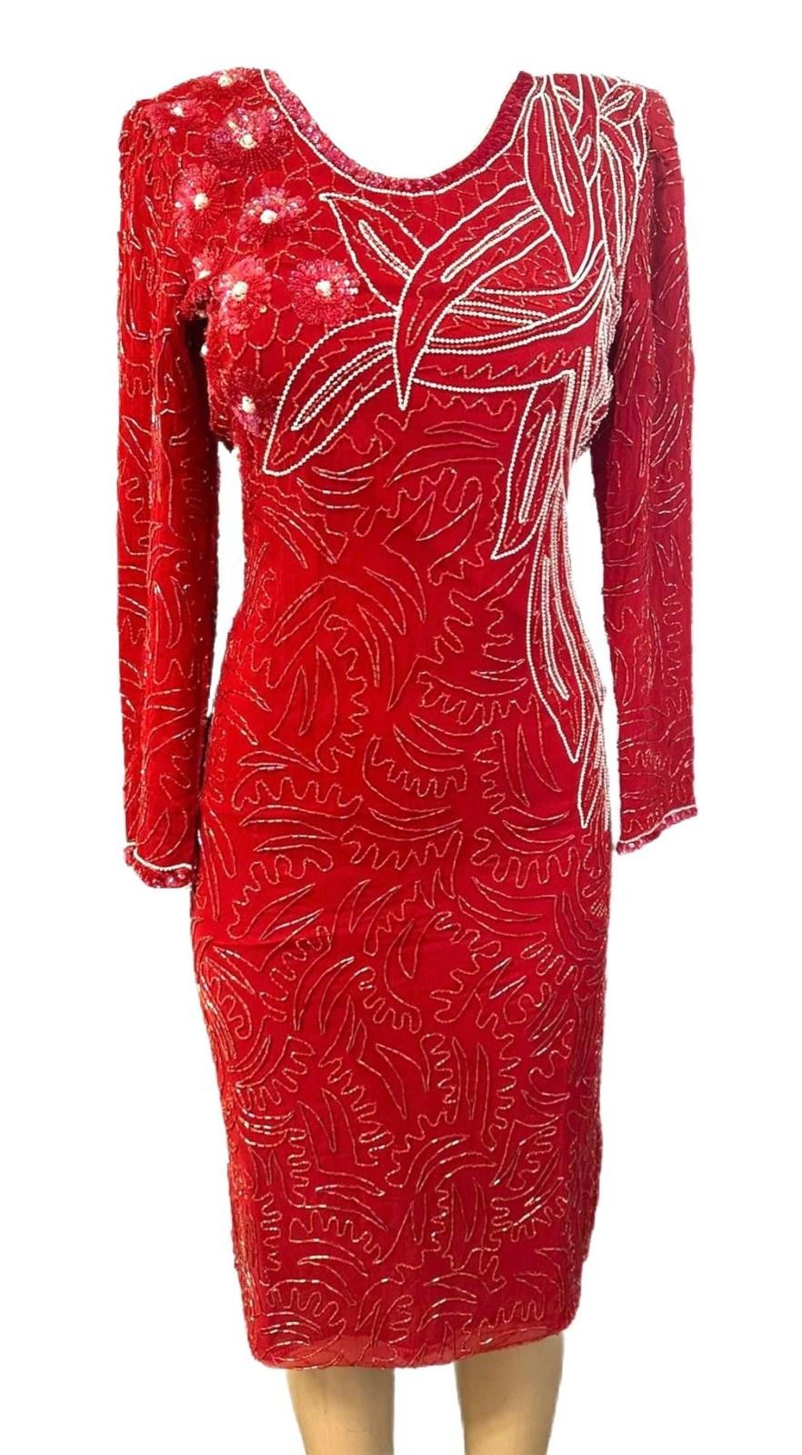 Other Sequin Elegant Evening Dress Red White size 16 Size XXL / US 16-18 / IT 52-54 - 1 Preview