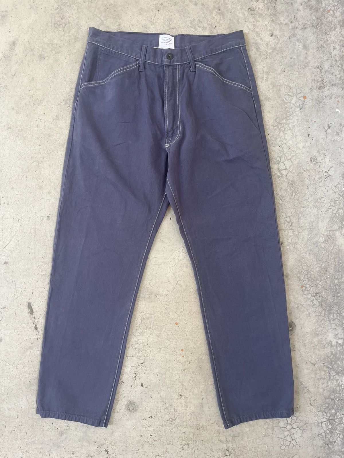 Save Khaki United Save khaki united Blue Faded Japanese Workwear Pants Size US 32 / EU 48 - 2 Thumbnail