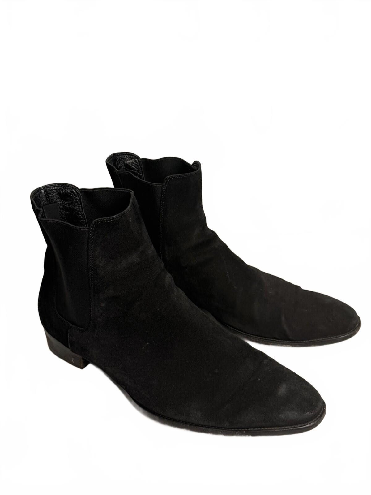 Saint Laurent Paris Saint Laurent Men's Suede Chelsea Boots Black SZ 48 (US 15) Size US 15 / EU 48 - 1 Thumbnail