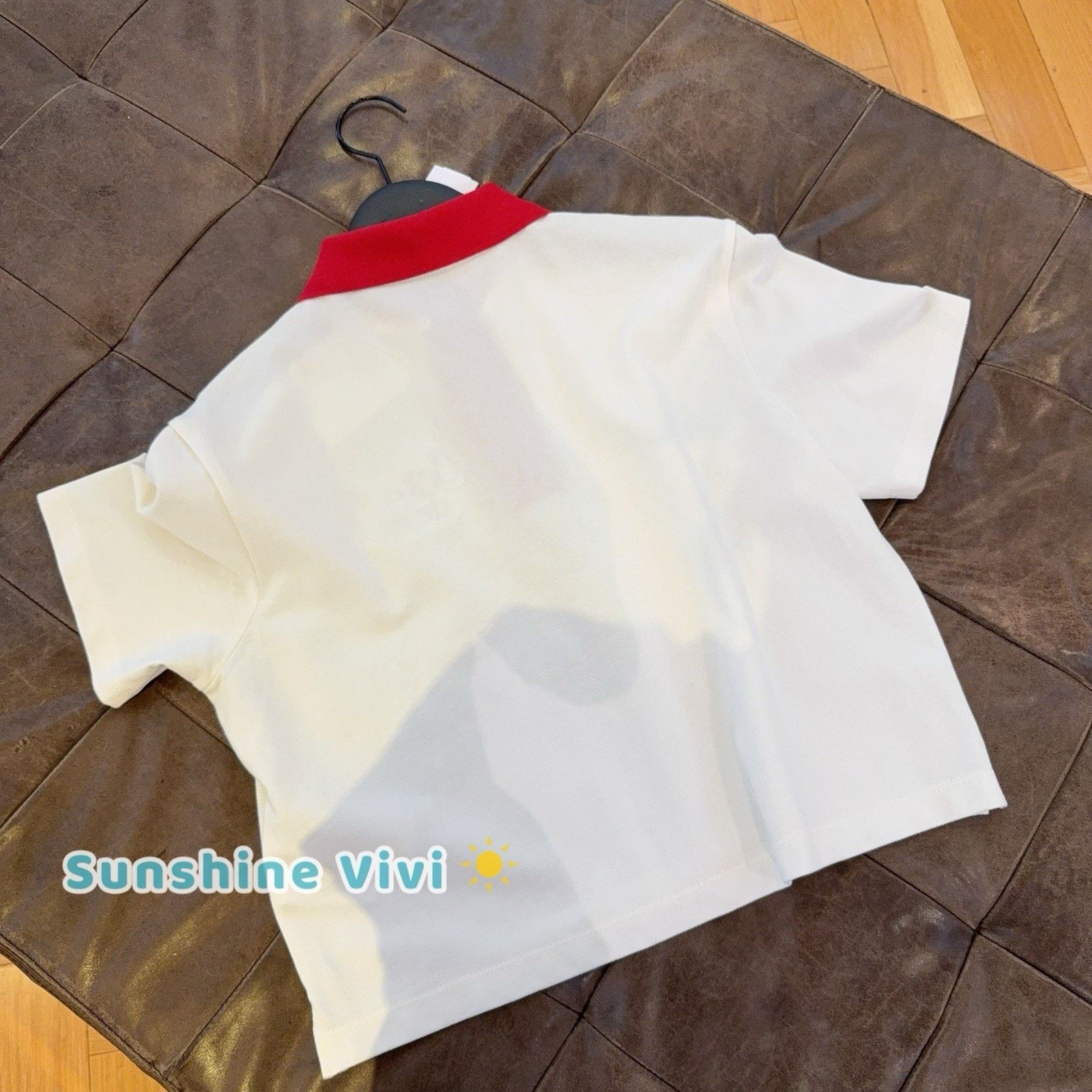 Strawberry NWT Coach Heart Cropped Relaxed Polo White CBF25 Small Size S / US 4 / IT 40 - 4 Thumbnail
