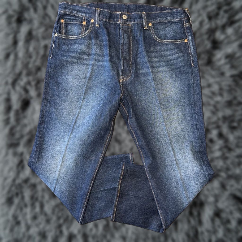 Levi's Levi's 501 ST Jeans Slim Taper Dark Wash Blue Denim Button Fly Men 40x30 Regular Inseam 29" Vintage No Size US 40 / EU 56 - 1 Thumbnail