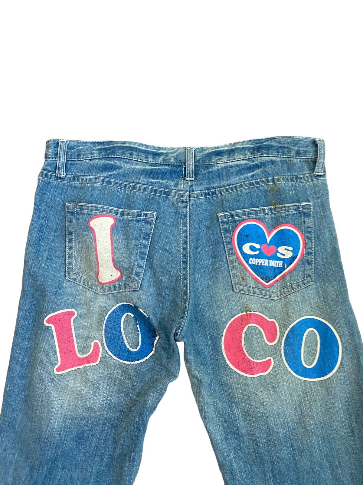 Japanese Brand 🔥 Rare Co & Lu Printed Logo 95 Patches Acid Wash Denim Size US 34 / EU 50 - 9 Thumbnail