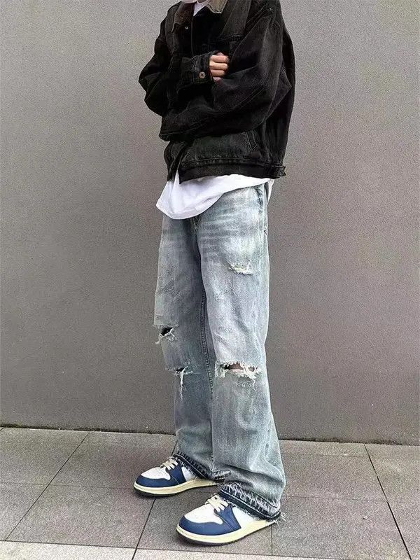 VIBE Vintage street hip-hop washed and faded ripped jeans Size US 36 / EU 52 - 7 Thumbnail