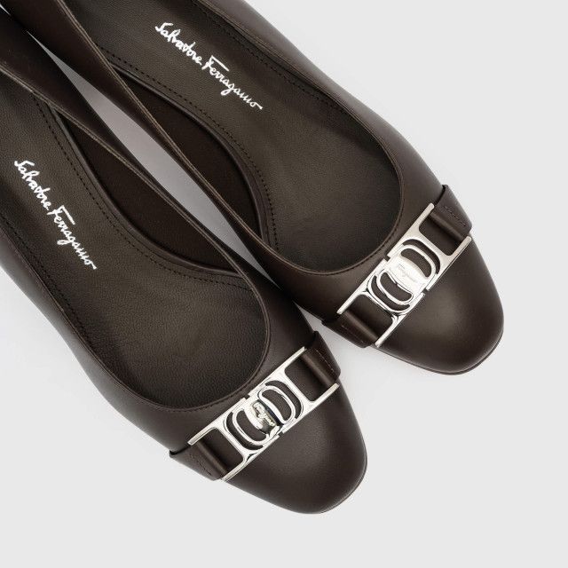 Salvatore Ferragamo o1y0426 Block Heel Pumps in Dark Brown Size US 9.5 / IT 39.5 - 4 Thumbnail