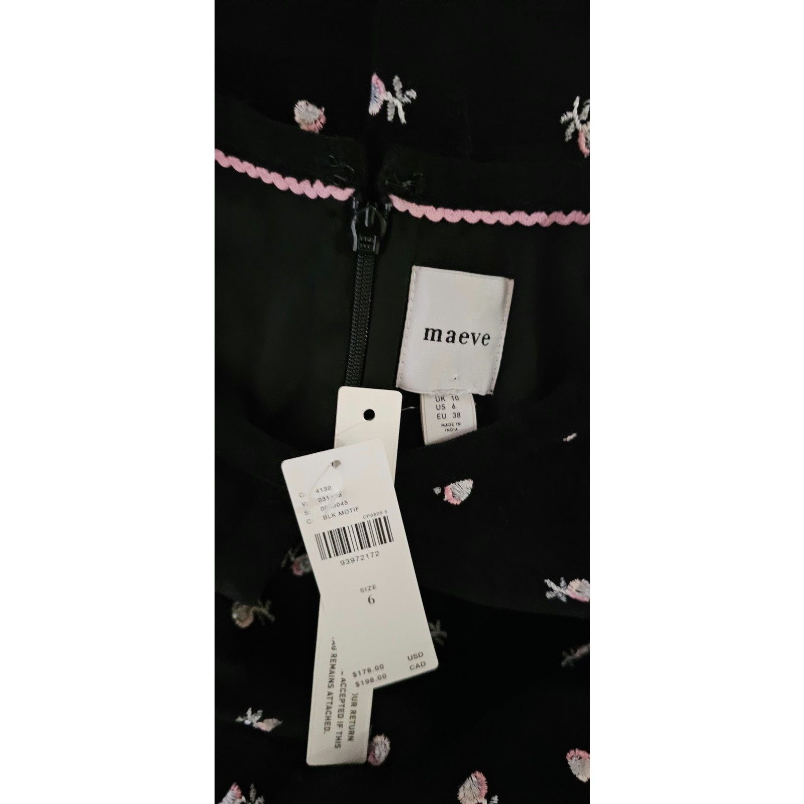 Anthropologie NWT Maeve Puff-Sleeve Keyhole Embroidered Mini Dress $178