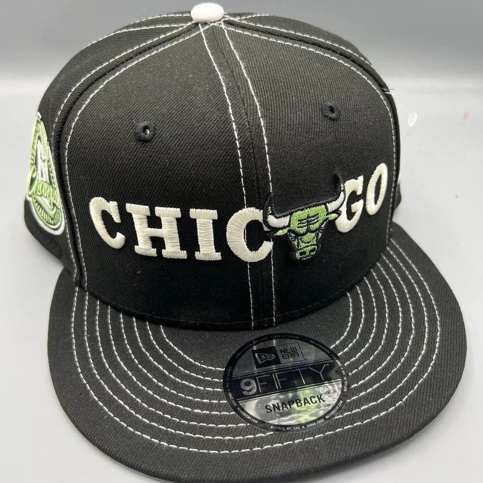 New Era Chicago Bulls Hat Men Black 9Fifty New Era Snap Back Cap New Size ONE SIZE - 2 Thumbnail
