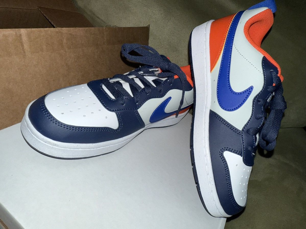 Nike Nike Court Borough Low! NEW! GS 5y Midnight Navy/Team Orange Size US 5 / EU 37 - 2 Thumbnail