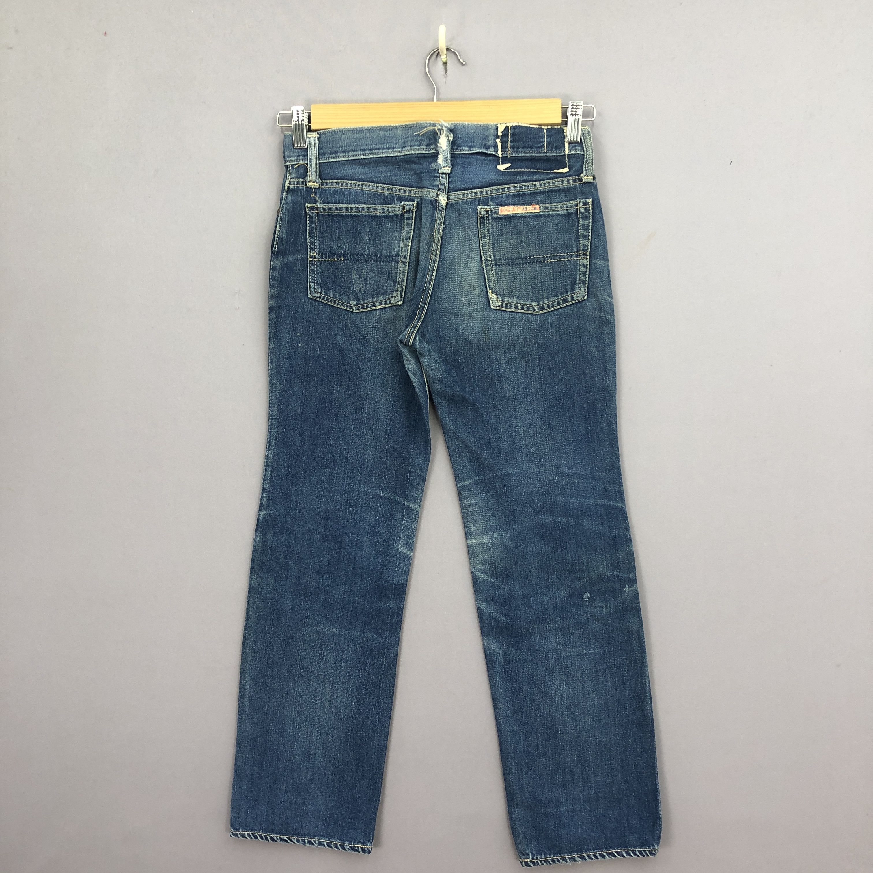 Japanese Brand Vintage 70s Blueway Flare Jeans Faded Light Wash Denim Size 28" / US 6 / IT 42 - 2 Thumbnail