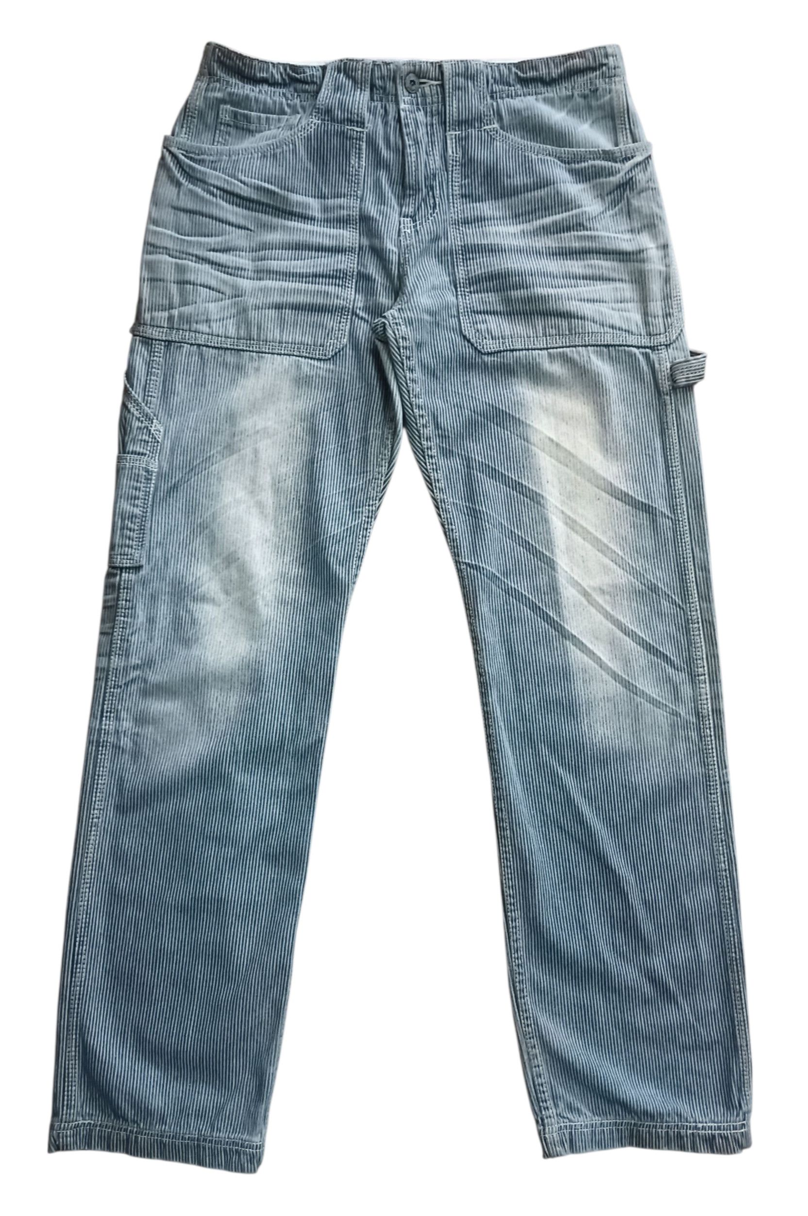 Other Distressed Carpenter Striped Jeans Size US 32 / EU 48 - 1 Thumbnail