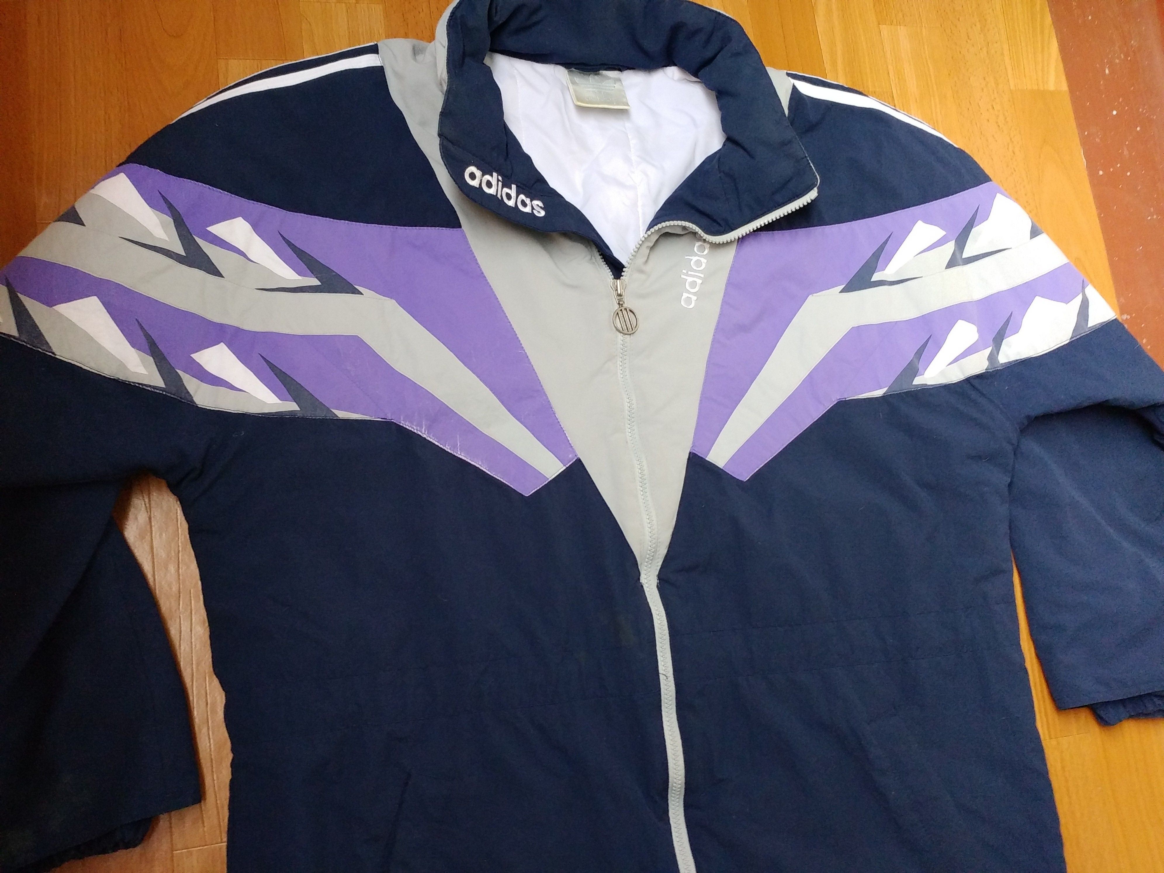 Adidas × Vintage ADIDAS jacket, blue vintage hip hop 90s hip-hop size L Size US L / EU 52-54 / 3 - 3 Thumbnail