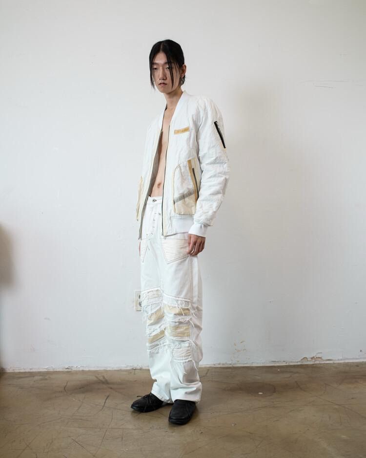 POST ARCHIVE FACTION (PAF) CARNET ARCHIVE - HUMAN-SHELL DESTROYED TROUSERS WHITE Size US 27 - 1 Thumbnail