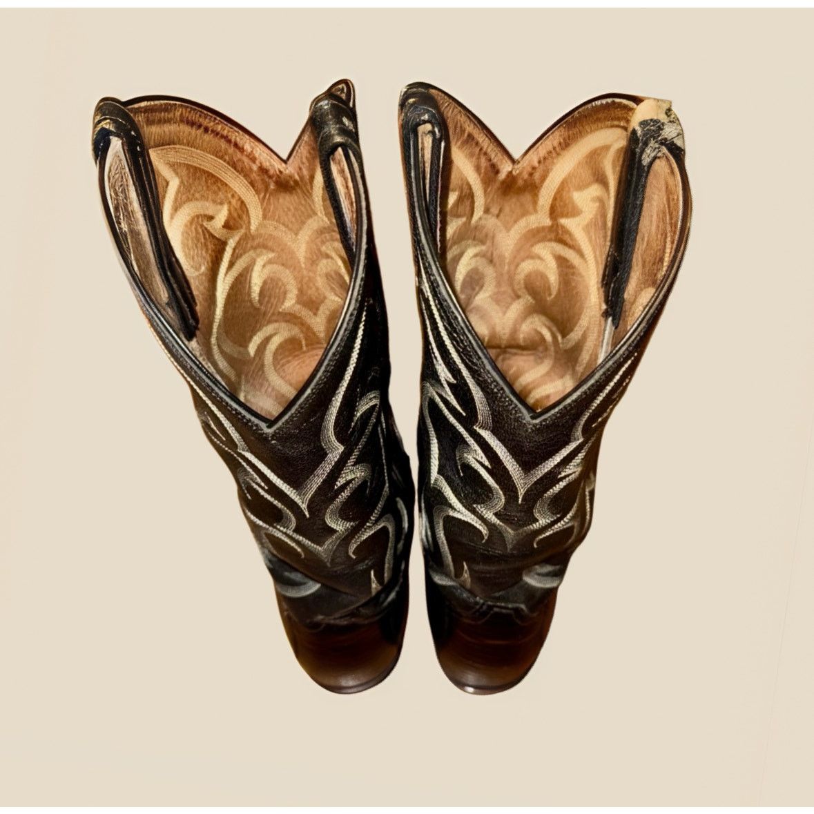 Tony Lama Tony Lama 1990s Black Lizard Skin Cowboy Boots 11.5D Size US 11.5 / EU 44-45 - 4 Thumbnail
