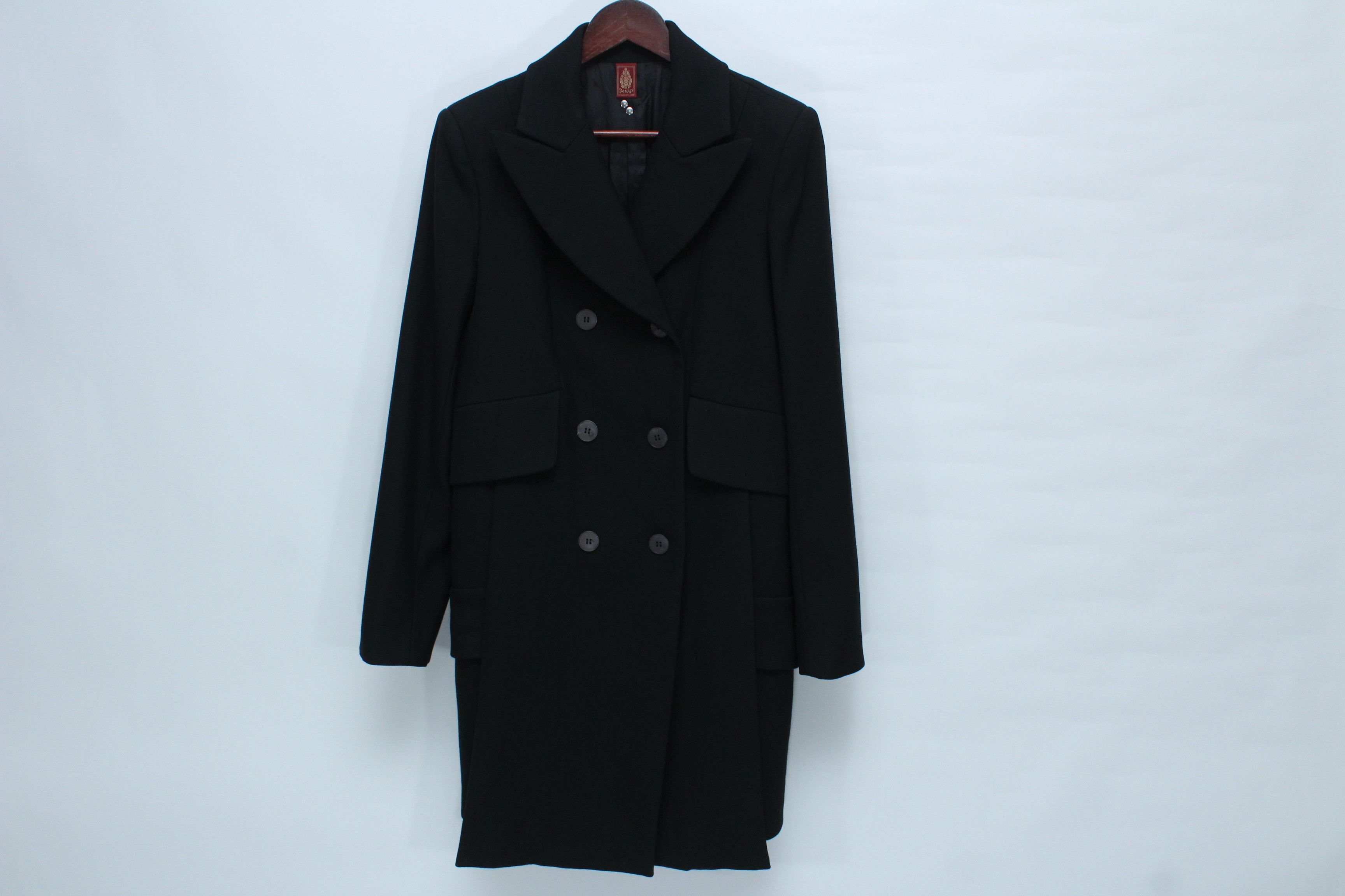 Dondup Dondup Black Wool Double-Breasted Coat Made in Italy Size M / US 6-8 / IT 42-44 - 1 Thumbnail