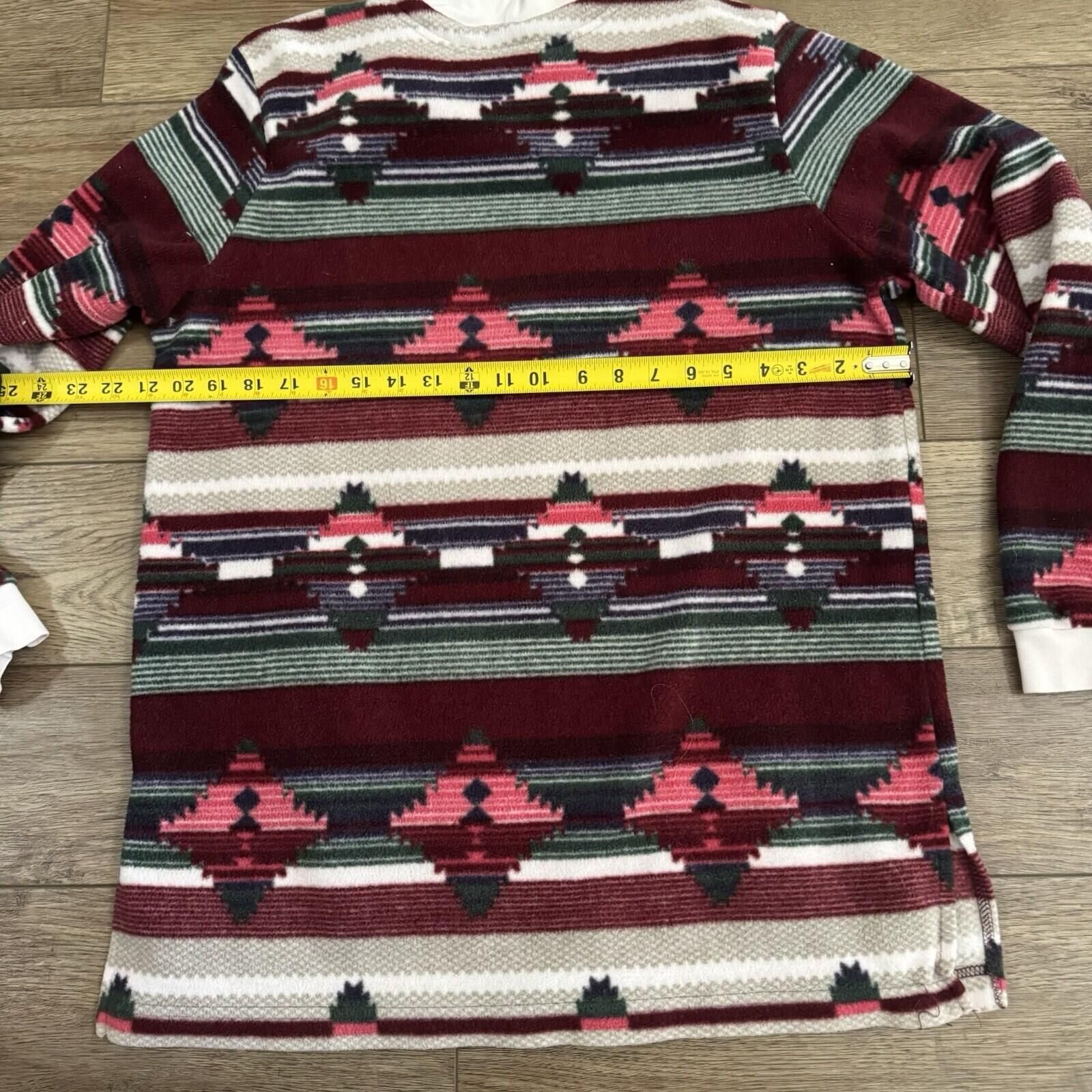 Blair Vintage 90s Blair Aztec Stripe Fleece Mock Neck Sweatshirt Size M / US 6-8 / IT 42-44 - 6 Thumbnail