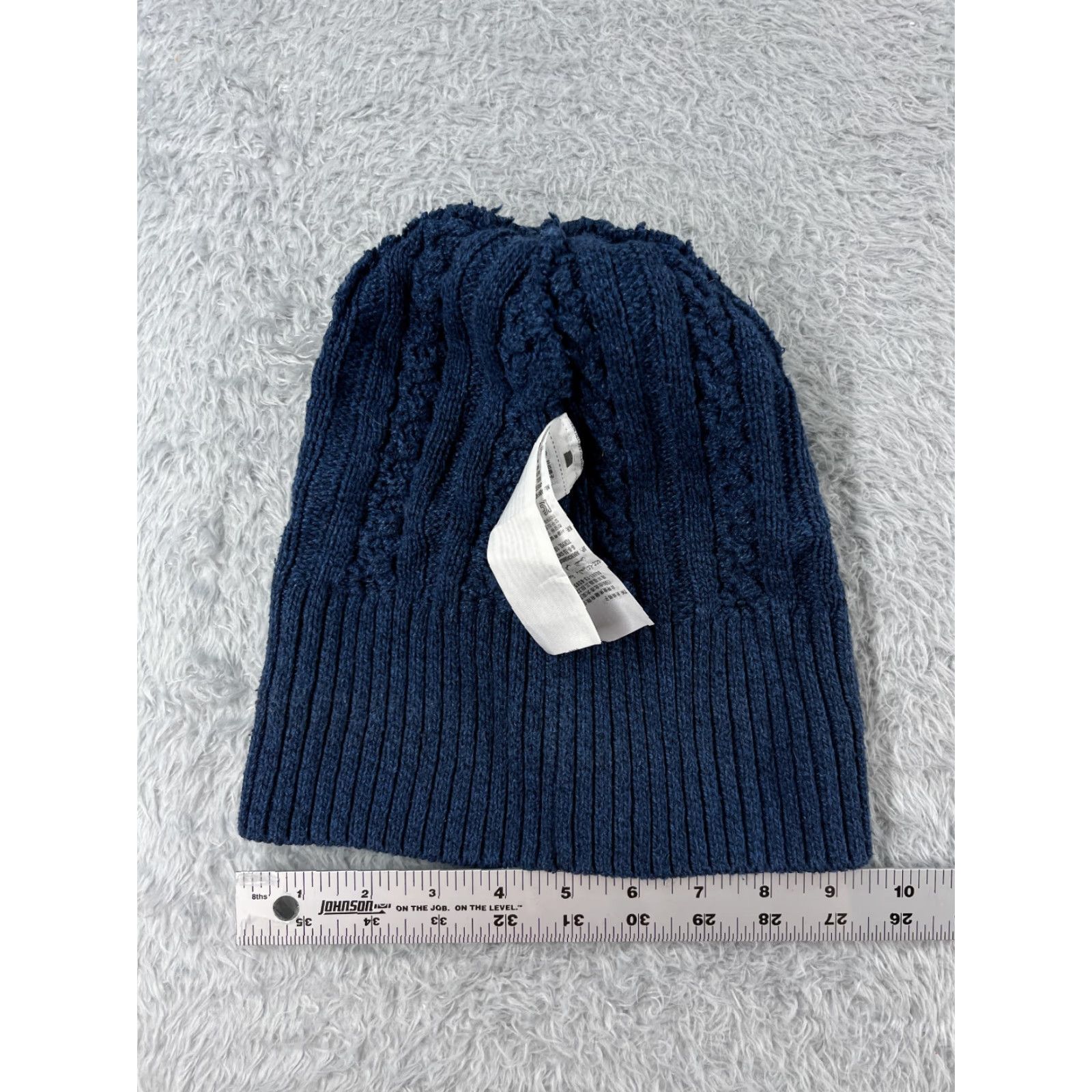 Vintage Womens Beanie Toque Blue Cable Knit Acrylic Polyester Blend One Size Knit Hat Ski Pom Beanie Womens Accessories Casual Outdoor Swirl 90s Size ONE SIZE - 6 Thumbnail