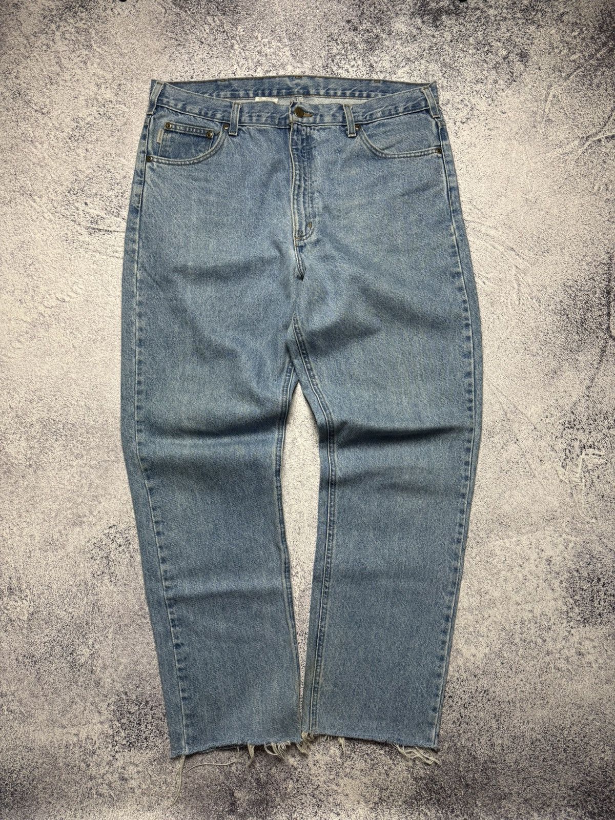 Carhartt Vintage Carhartt Jeans Work Skate Denim Pants Leather Logo Size US 38 / EU 54 - 2 Thumbnail