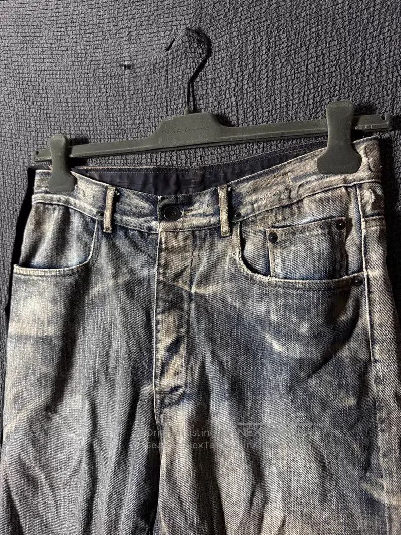 Rick Owens Rick Owens Washed Mud Dyed Faded Nine-inch Ribbon Denim Pa Size US 31 - 3 Thumbnail