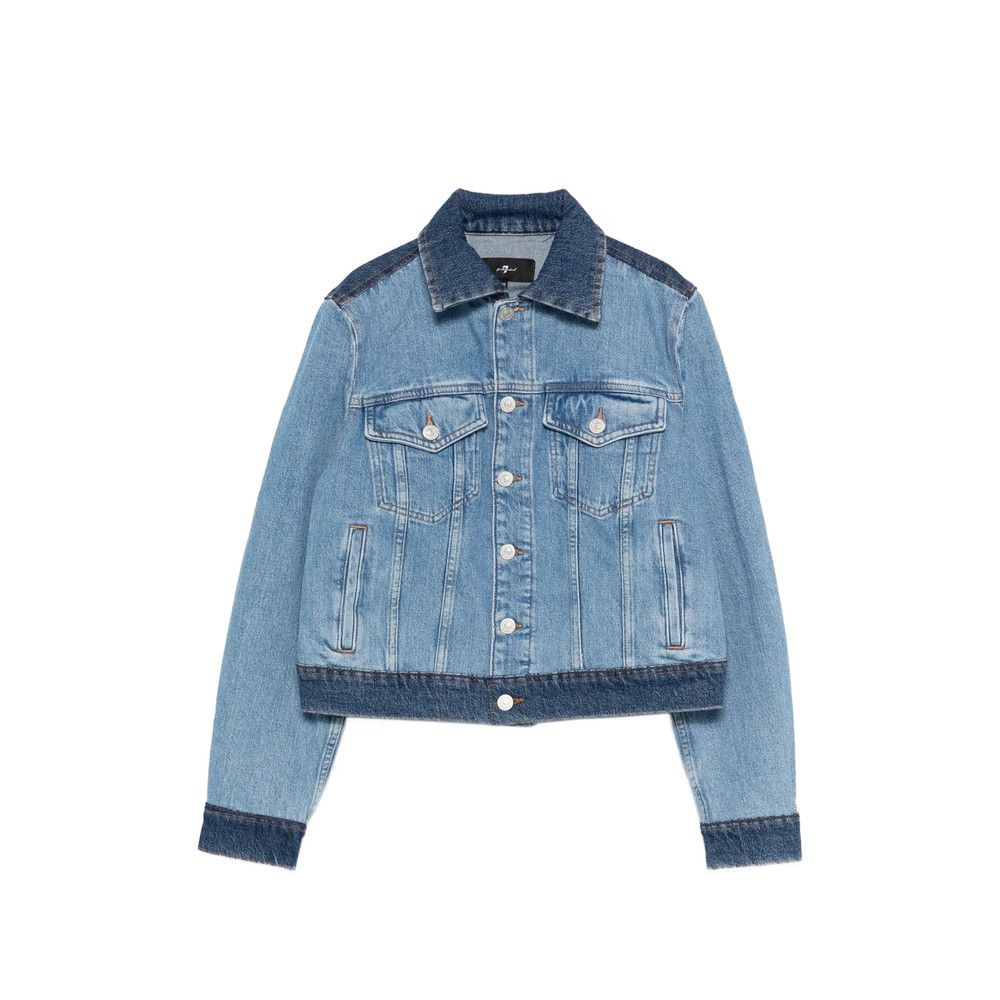 7 For All Mankind 7 For All Mankind BLUE Jackets - Denim Jackets Size S / US 4 / IT 40 - 1 Thumbnail