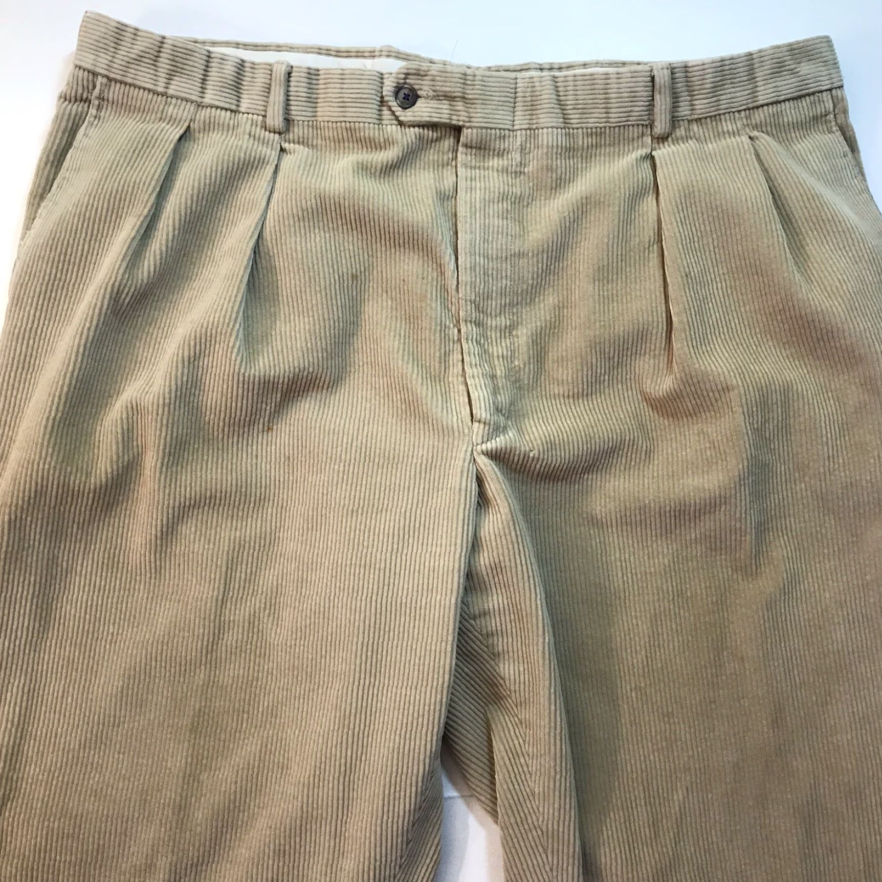 Vintage VINTAGE L.L. Bean Corduroy Pants Jeans 44x34 Beige Flat Front Mens USA Size US 44 / EU 60 - 2 Thumbnail