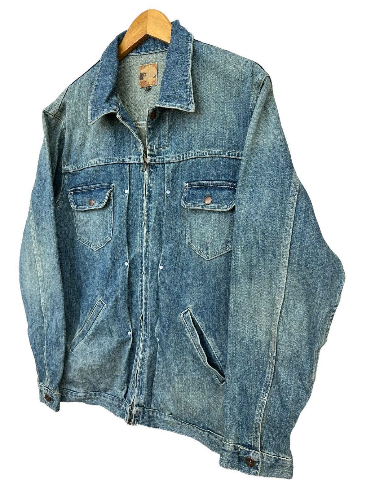 Japanese Brand Vintage Japan Zipup Biker Denim Jacket Size US M / EU 48-50 / 2 - 3 Thumbnail