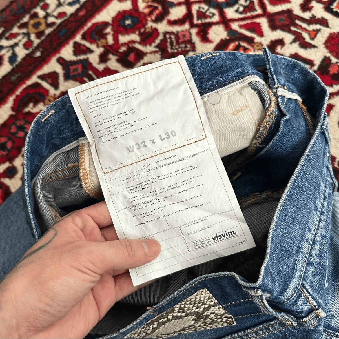 Visvim Visvim Visvim 10AW Snake Leather Patch Denim-2506 Size US 32 / EU 48 - 6 Thumbnail