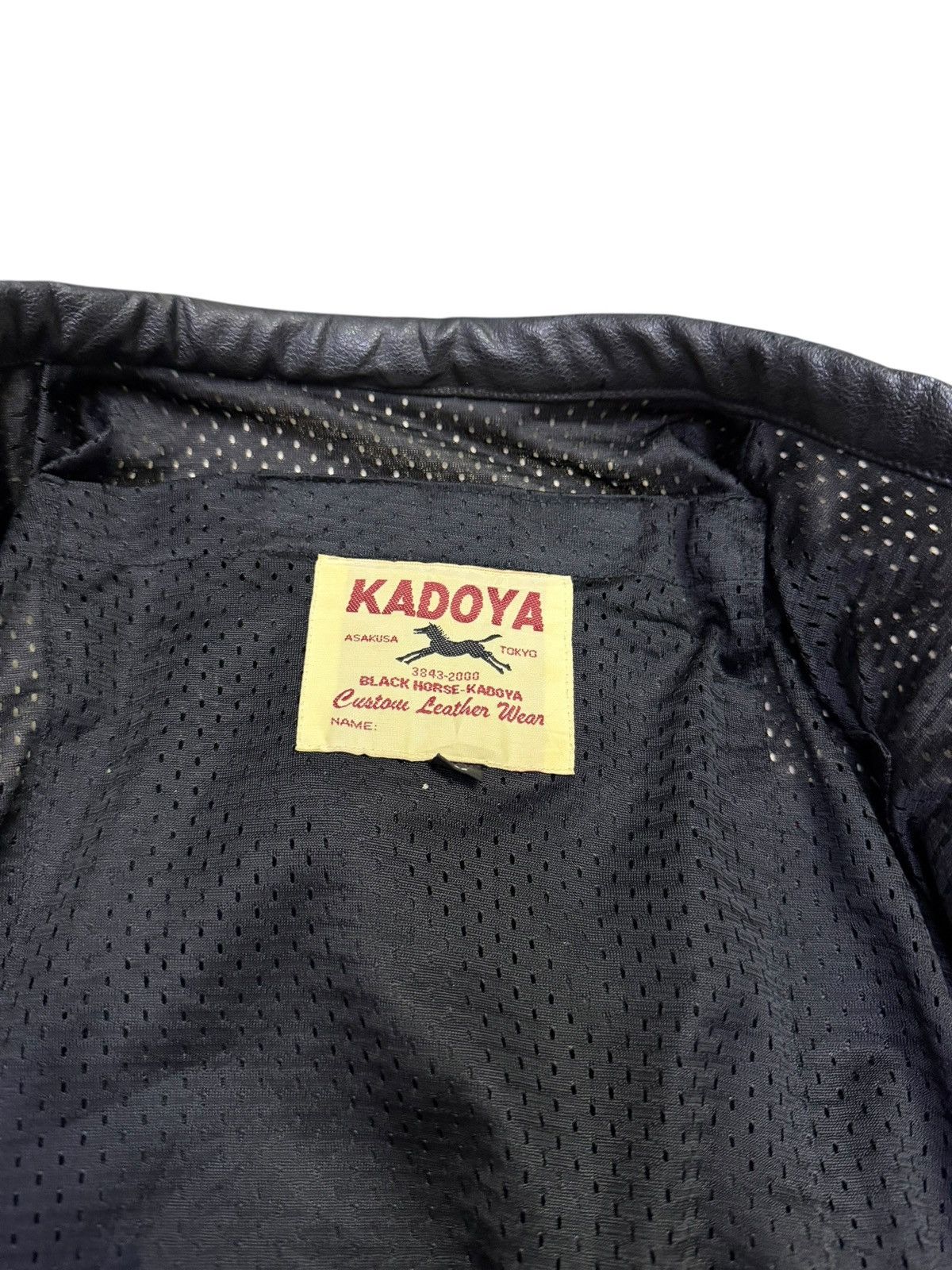 Kadoya Kadoya Black Horse Racing Team Half Leather Biker Jacket Size US L / EU 52-54 / 3 - 7 Thumbnail