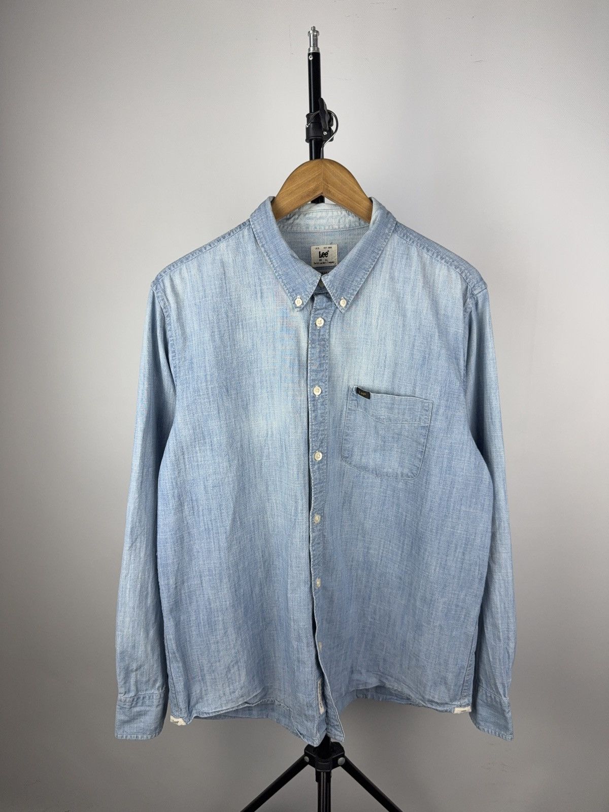 Lee Western Lee Light Denim Button-Down Shirt Vintage Style Size US XL / EU 56 / 4 - 1 Thumbnail