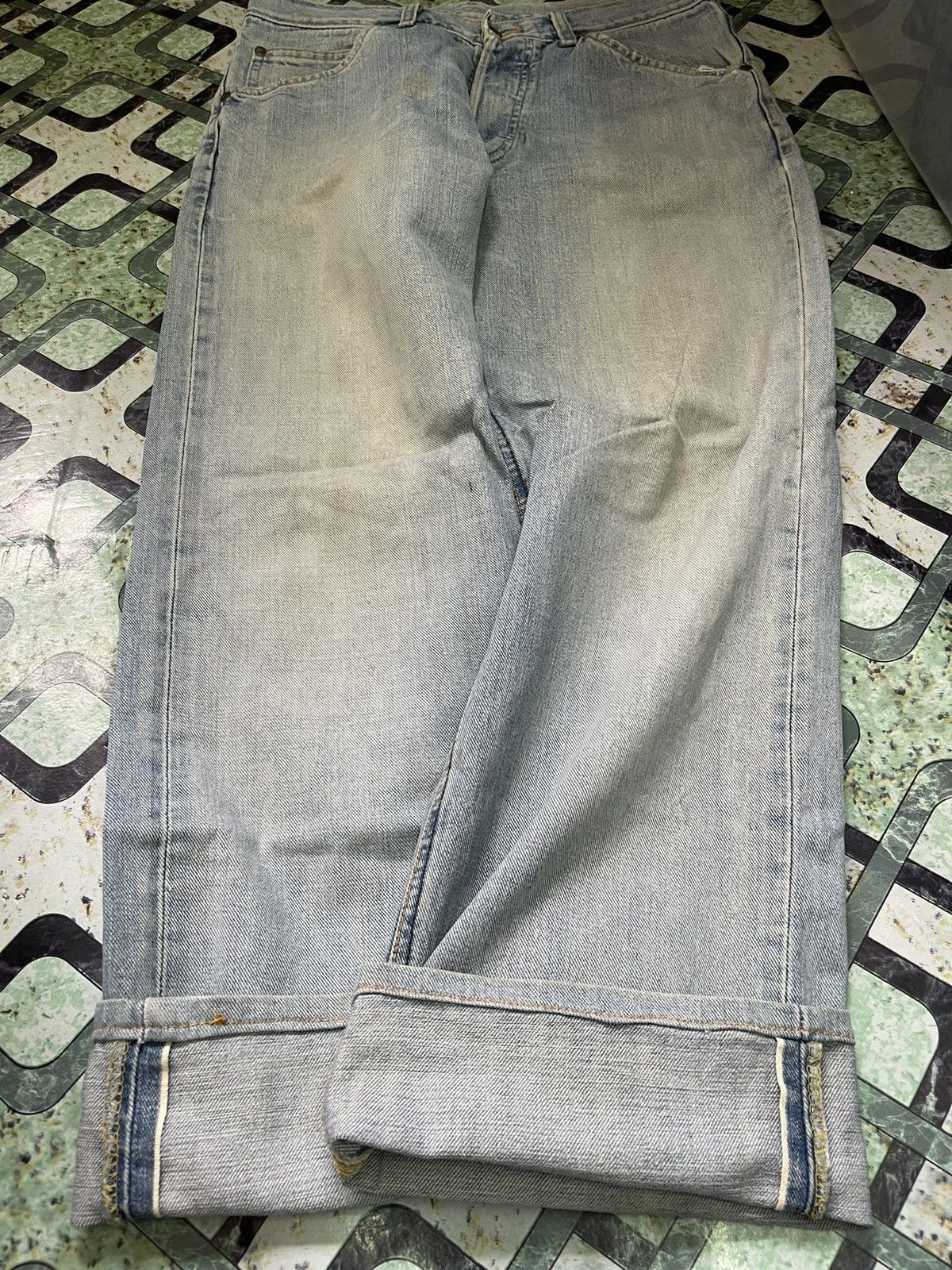 Lee Vintage Lee Rider Fly Button Sided Selvedge Distressed Denim Size US 32 / EU 48 - 13 Thumbnail