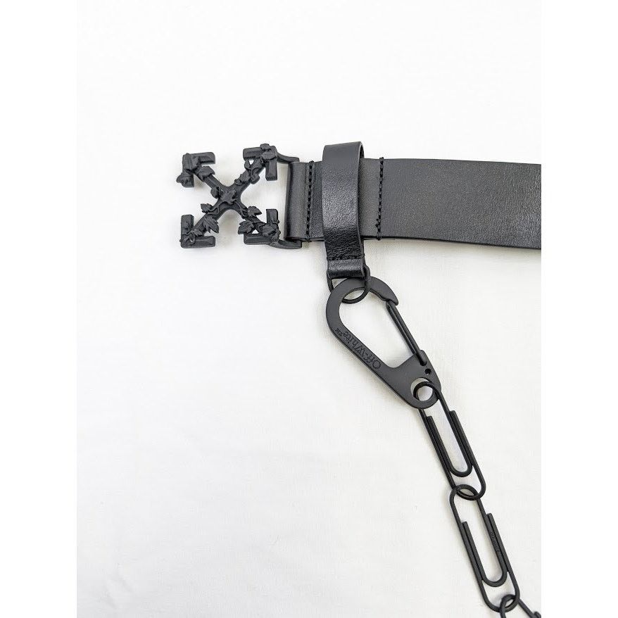 Off-White o1rshd1 Size: L/XL / Leather Belt with Chain in Black Size ONE SIZE - 4 Thumbnail