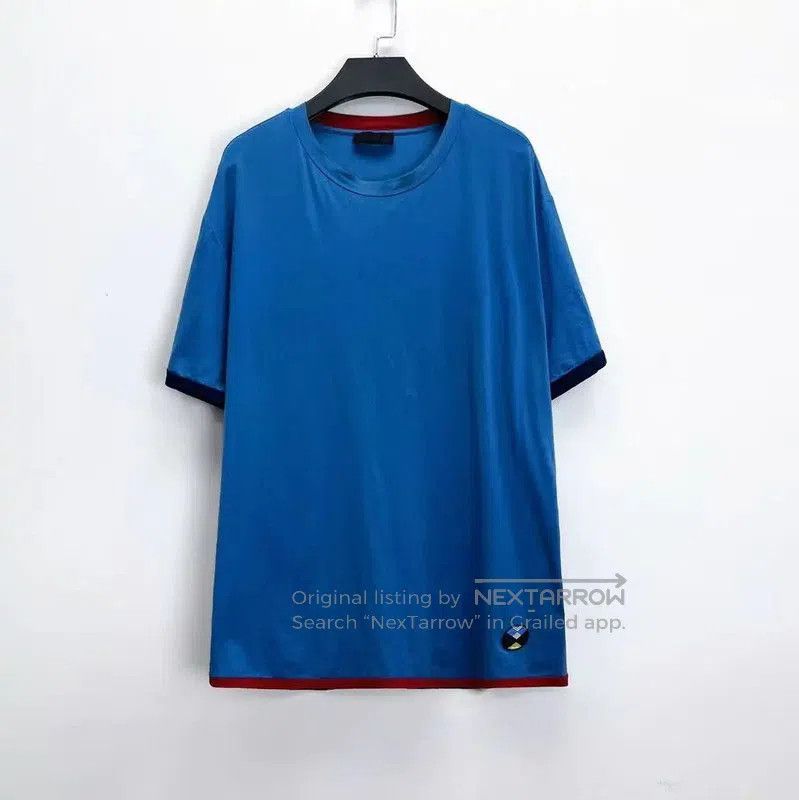 Prada Prada Blue Cotton Logo Short Sleeve T-Shirt. Size US XXL / EU 58 / 5 - 1 Thumbnail