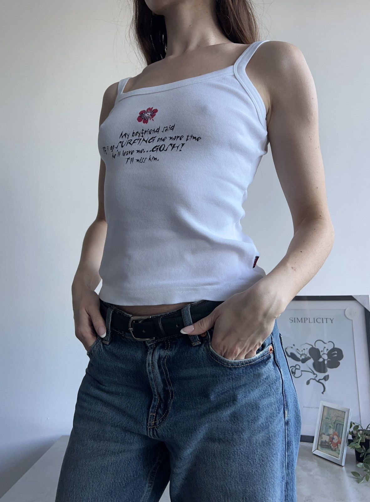 Vintage Y2K Cute Funny Top Cotton 00s Size M / US 6-8 / IT 42-44 - 3 Thumbnail