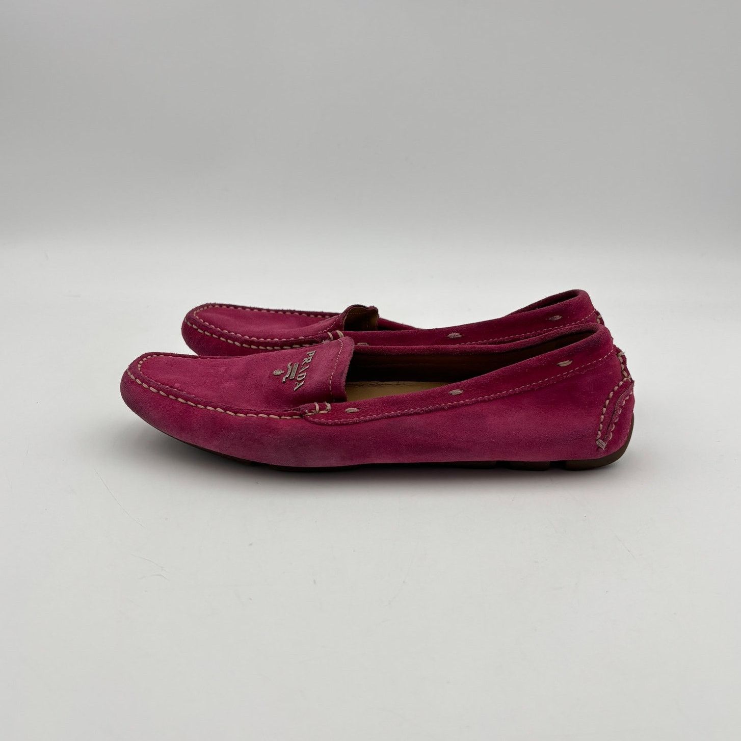 Prada Prada Fuschia Suede Driving Loafers Moccasins Women's 35.5 Size US 5.5 / IT 35.5 - 5 Thumbnail