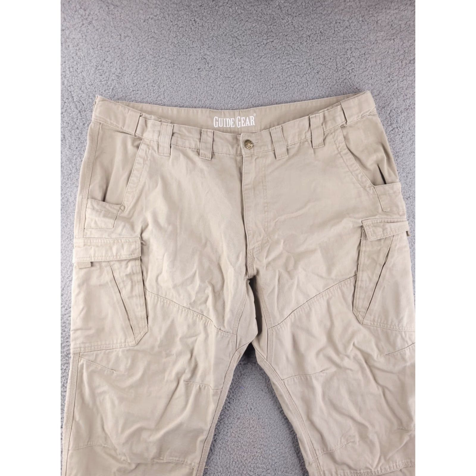 Vintage Guide Gear Pants Mens Cargo Stretch Waist 46 Regular Brown Inseam 28in Straight 43x28 Size US 30 / EU 46 - 3 Thumbnail