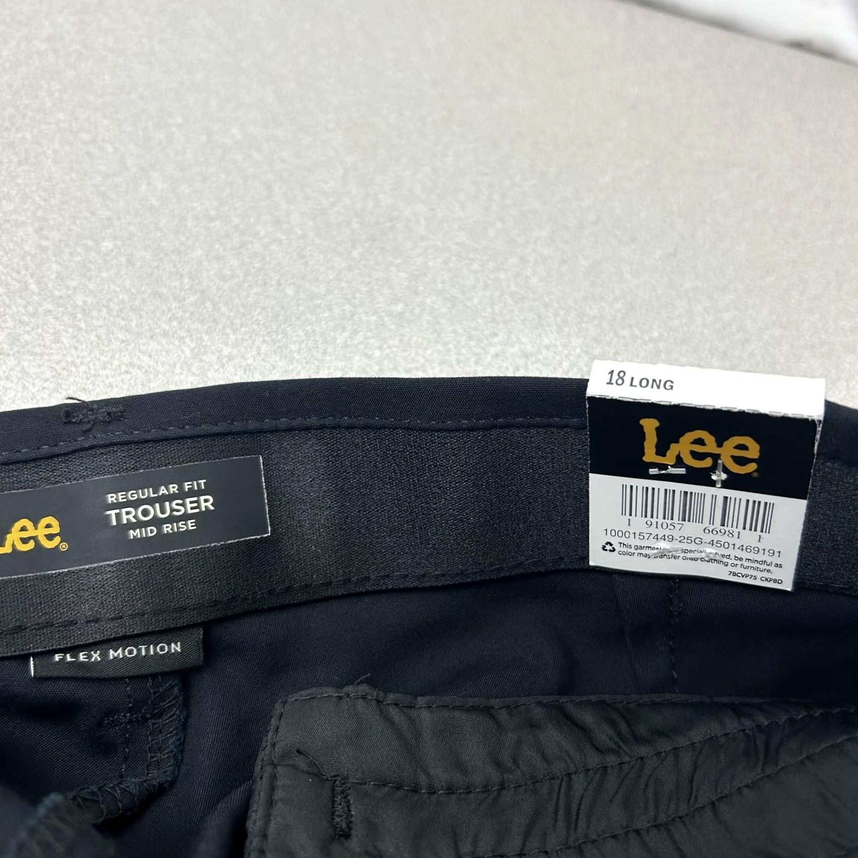 Lee Lee Pants Womens 18 Long Black Ultra Lux Comfort Trouser Flex Motion Work Career Dress Pants Regular Fit Straight Leg Tall Size 18 Long Women Mens? Size 40" / US 18 - 4 Thumbnail
