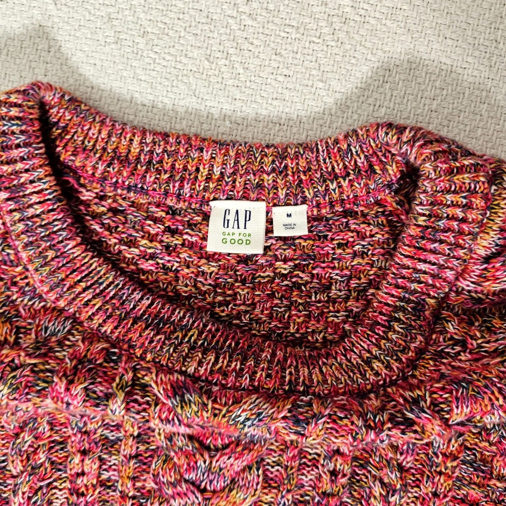 Gap Gap Pink Multicolor Cable Knit Cozy Long Sleeve Pullover Crew Neck Sweater M Womens Shirt Size M / US 6-8 / IT 42-44 - 7 Thumbnail